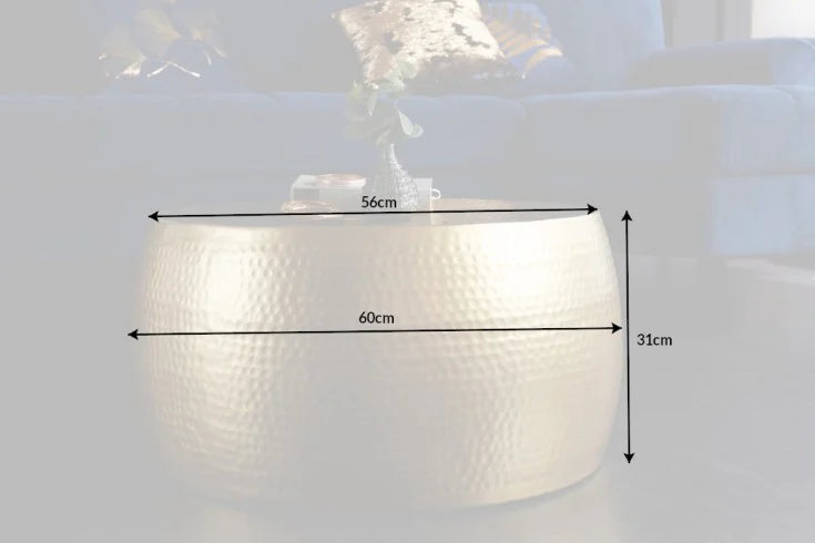 Round Coffee Table Orient 60cm Metal Gold