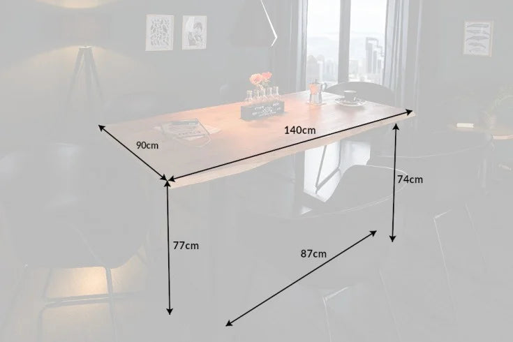 Dining Table Monolith 140cm Acacia Wood Natural