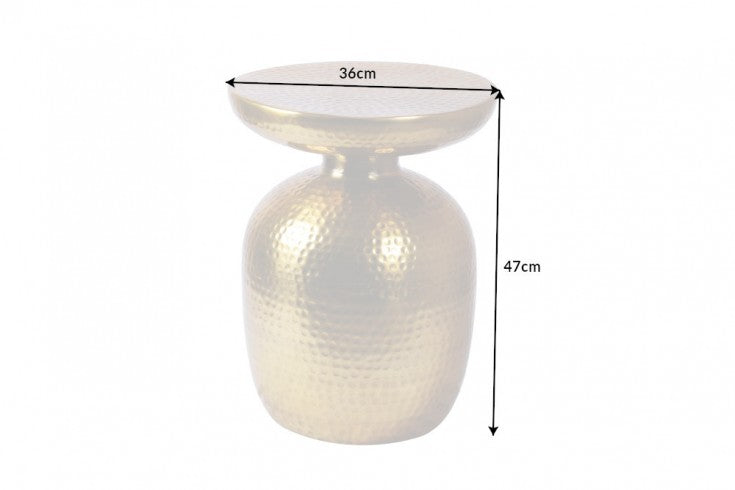 Round Side Table Orient 47cm Metal Gold