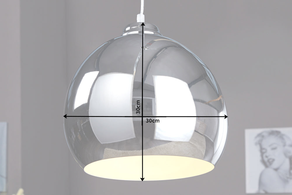 Hanging Lamp Chromagon 30cm Metal Silver