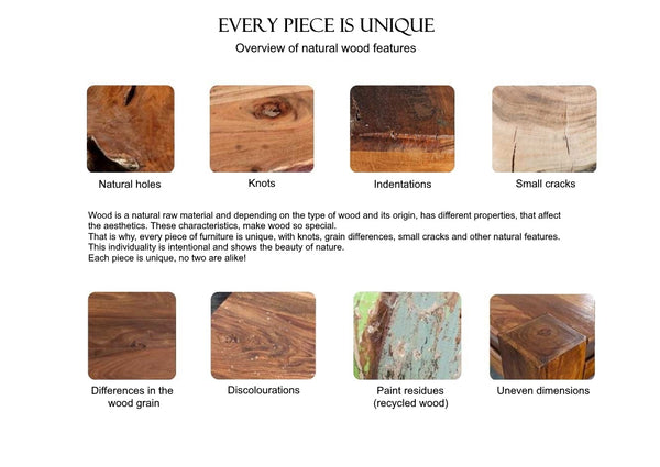 Coffee Table Sri Lanka 70cm Recycled Acacia Wood Brown