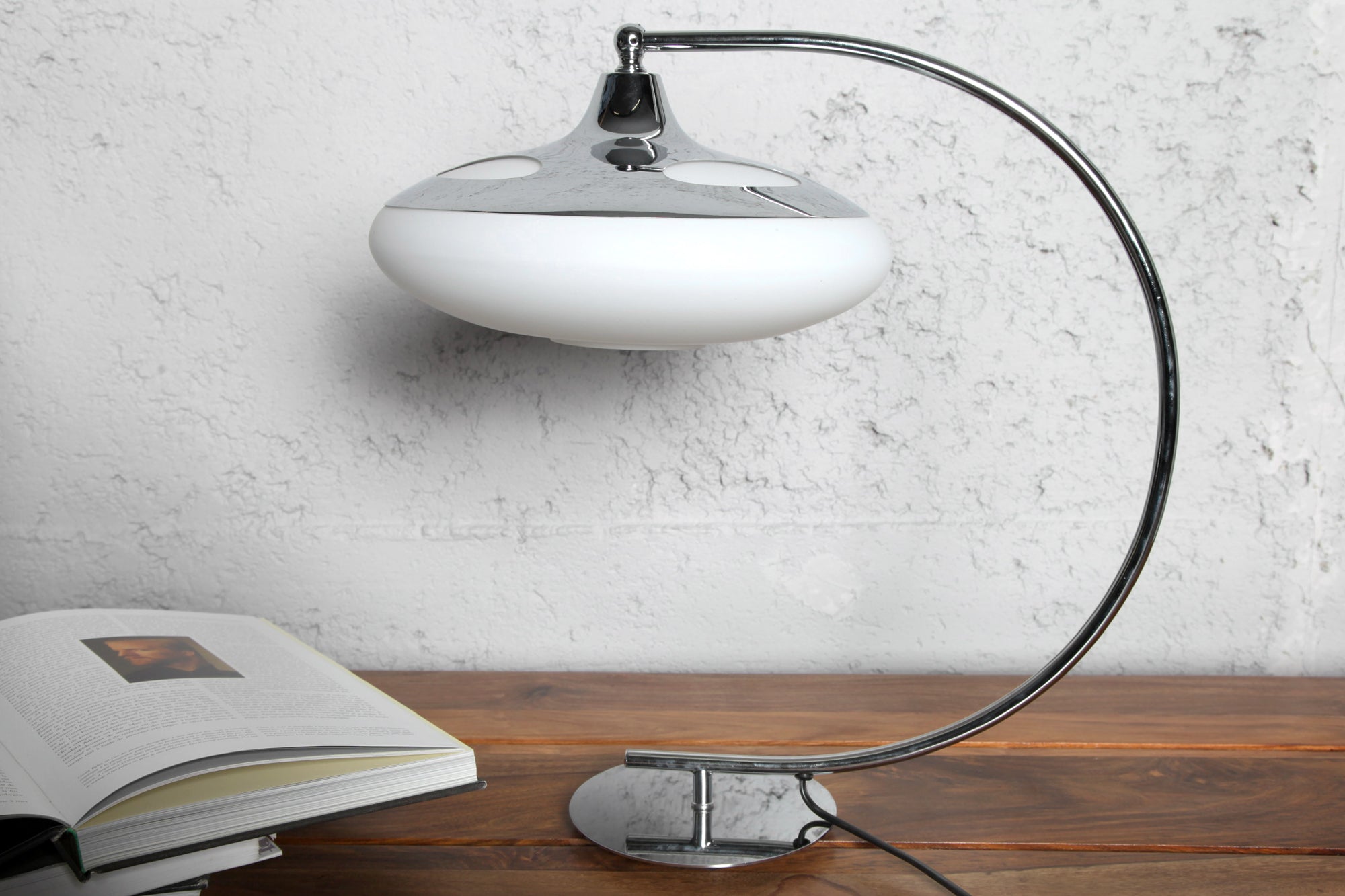 Table Lamp Luna Logo 45cm Metal Silver