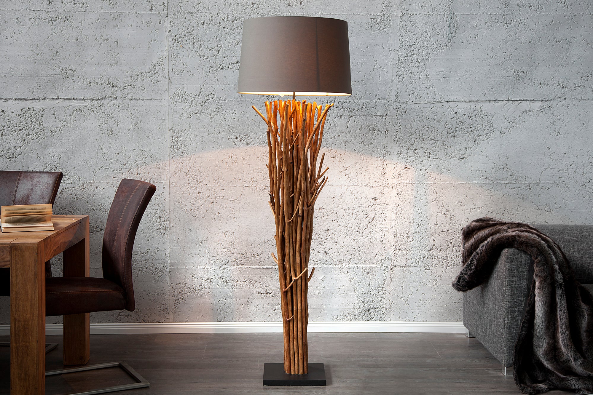 Floor Lamp Euphoria Driftwood 175cm Grey