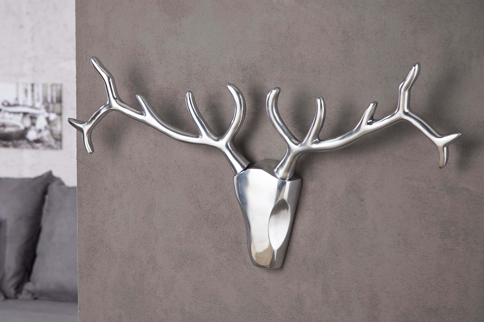 Deer Antler Veado 98cm Metal Silver