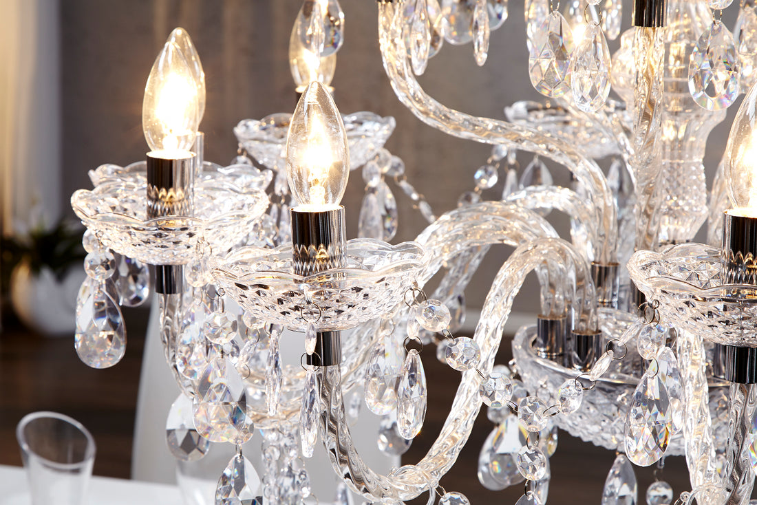 Chandelier Diamonds 80cm 15-Arms Acryl Transparent