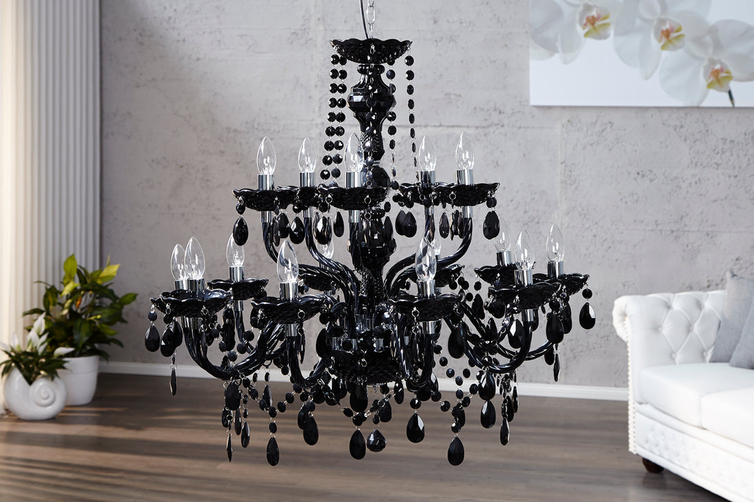 Chandelier Diamonds 80cm 15-arms Acryl Black