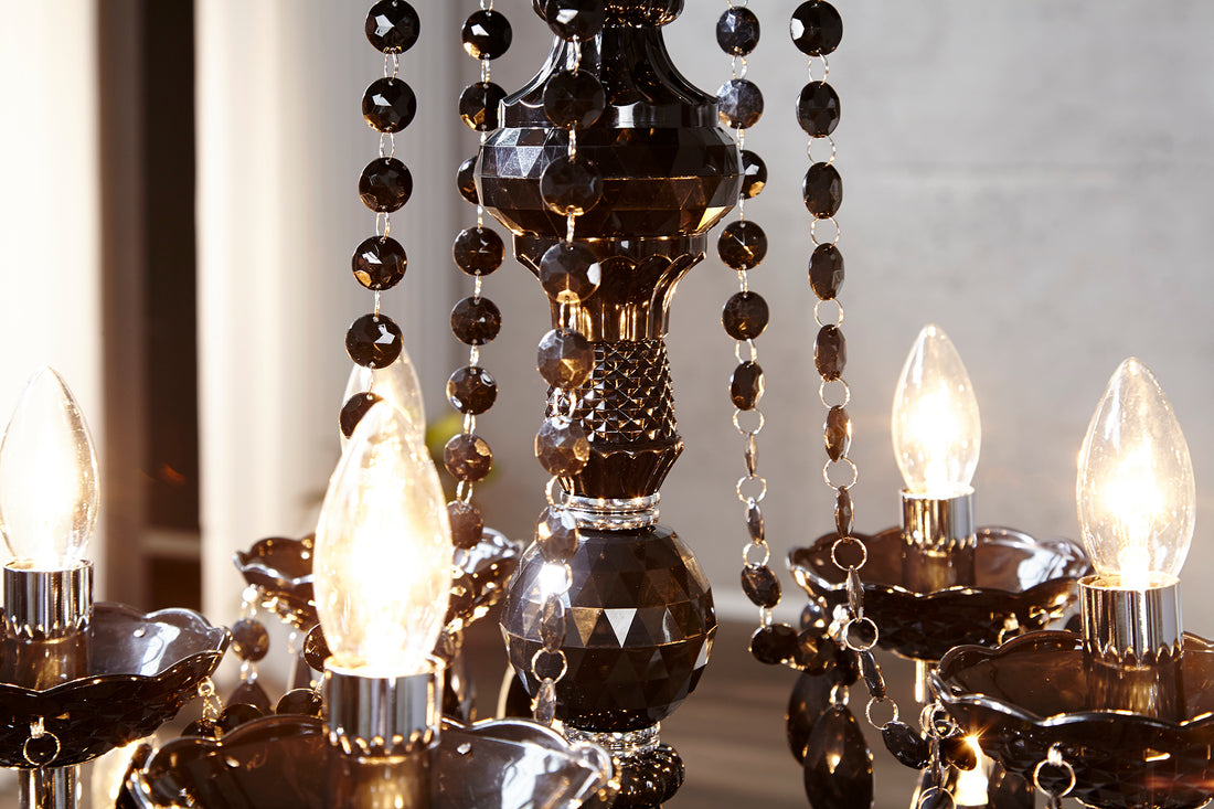 Chandelier Diamonds 80cm 15-arms Acryl Black
