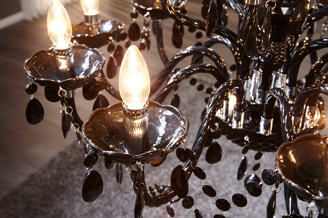 Chandelier Diamonds 80cm 15-arms Acryl Black