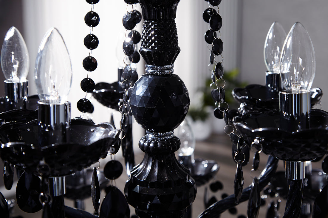Chandelier Diamonds 80cm 15-arms Acryl Black