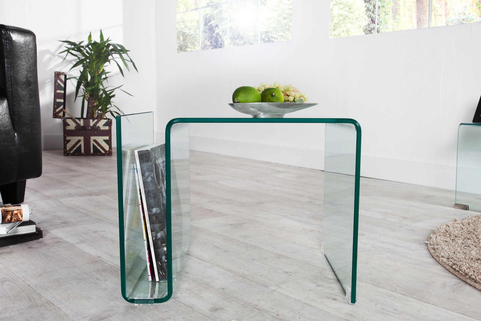 Coffee Table Quartz 50cm Glass