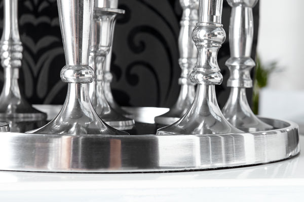 Candlestick 9-flame Silver