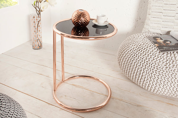Side Table Art Deco 55cm Copper Black