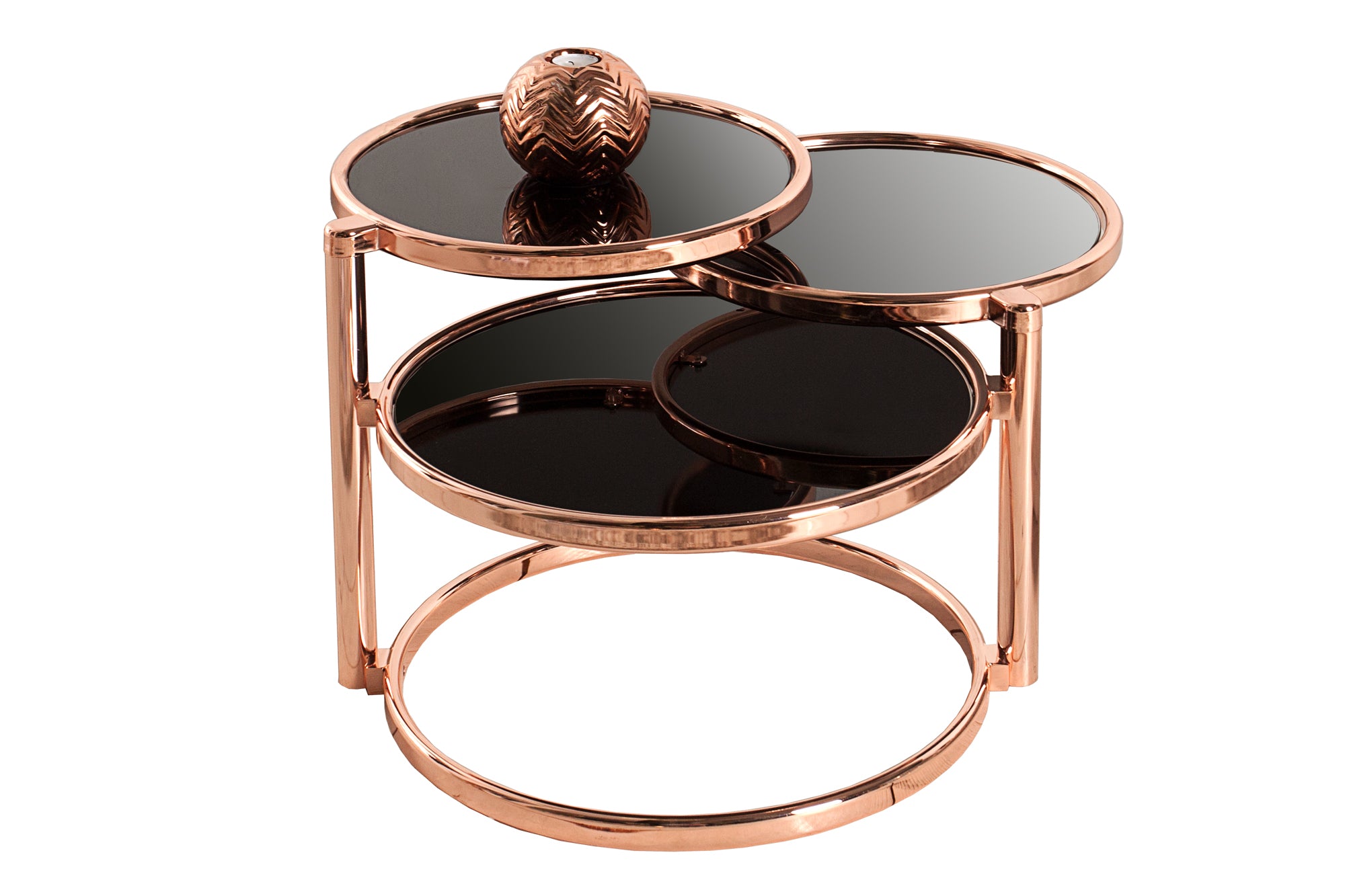 Coffee Table Art Deco 3 Levels 155cm Metal Copper