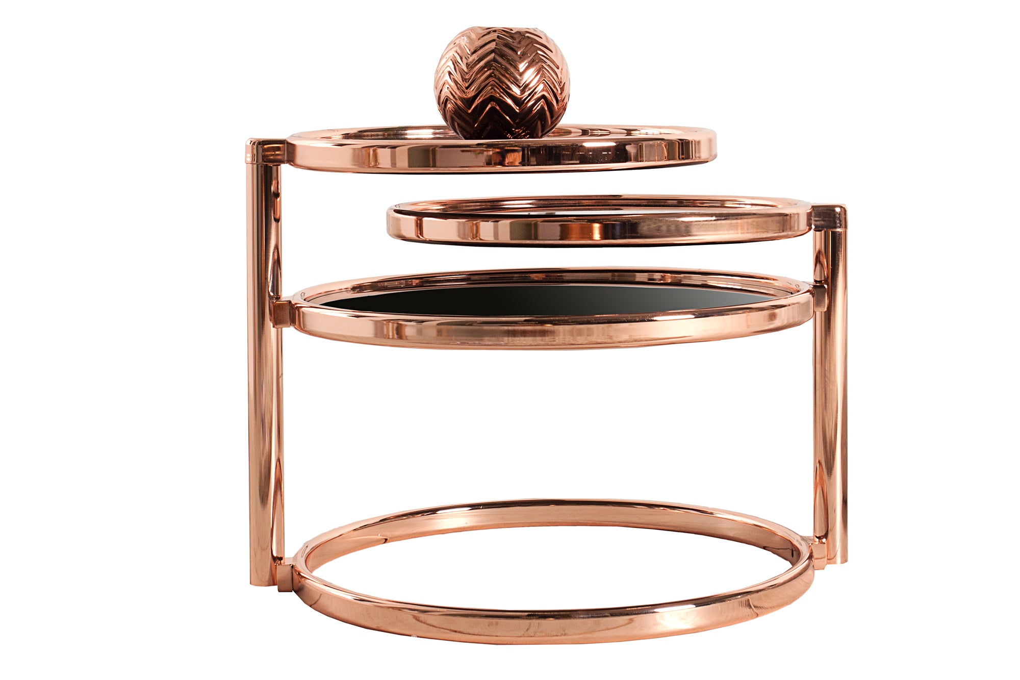 Coffee Table Art Deco 3 Levels 155cm Metal Copper