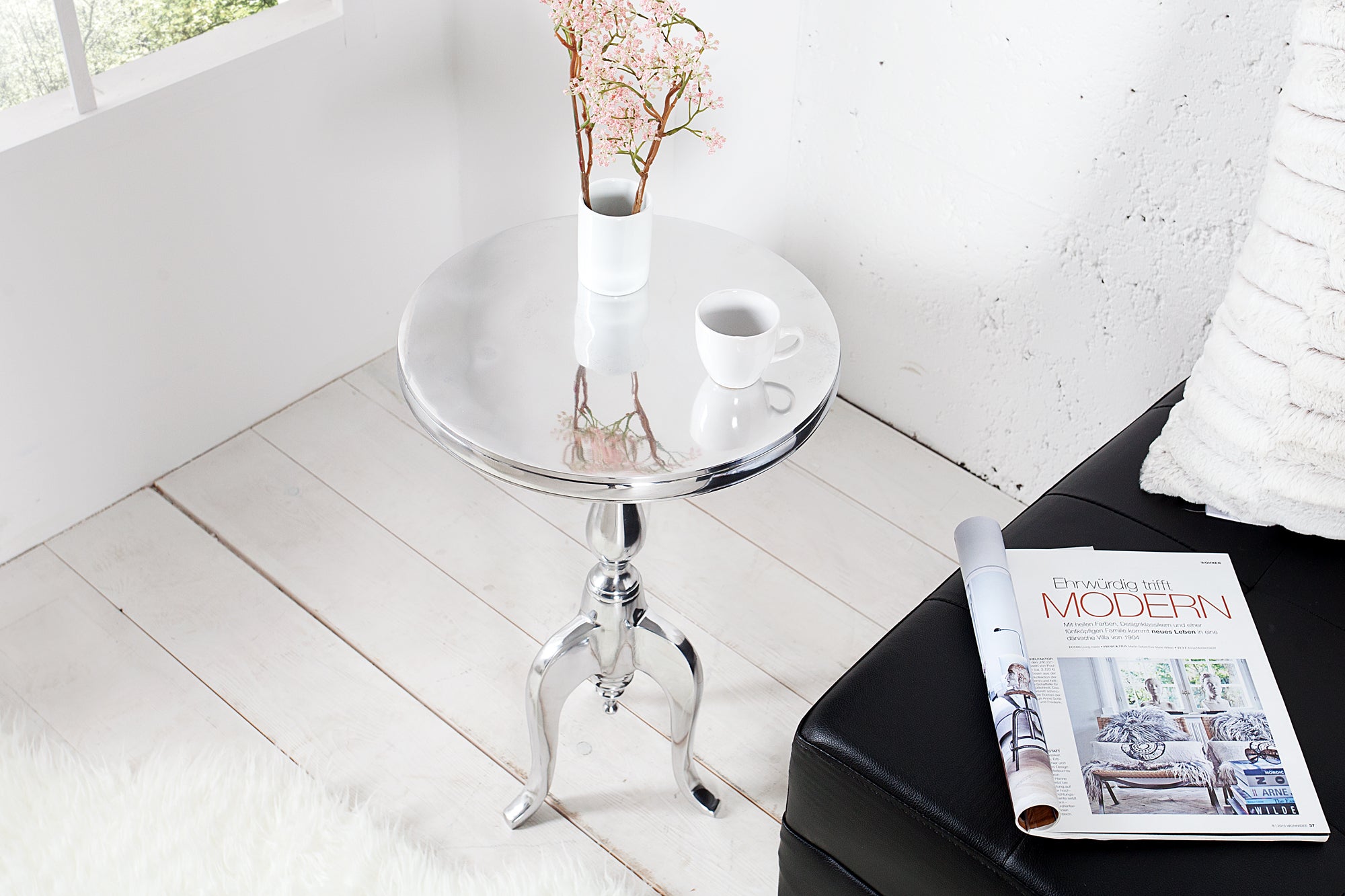 Side Table Jardin 55cm Metal Chrome