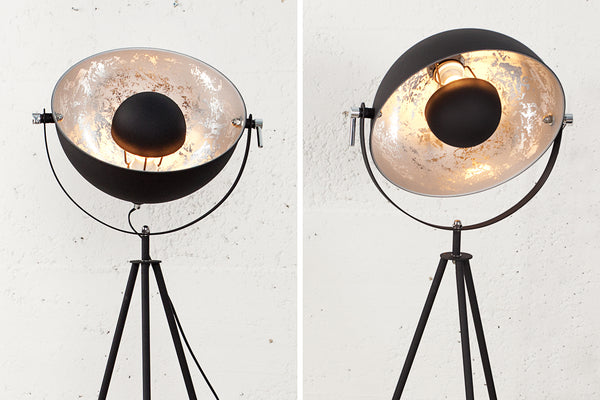 Studio Floor Lamp 146cm Metal Black Silver
