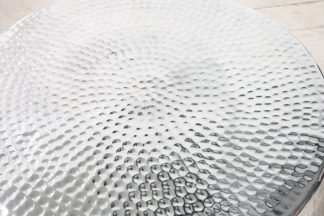 Round Coffee Table Orient 60cm Metal Silver
