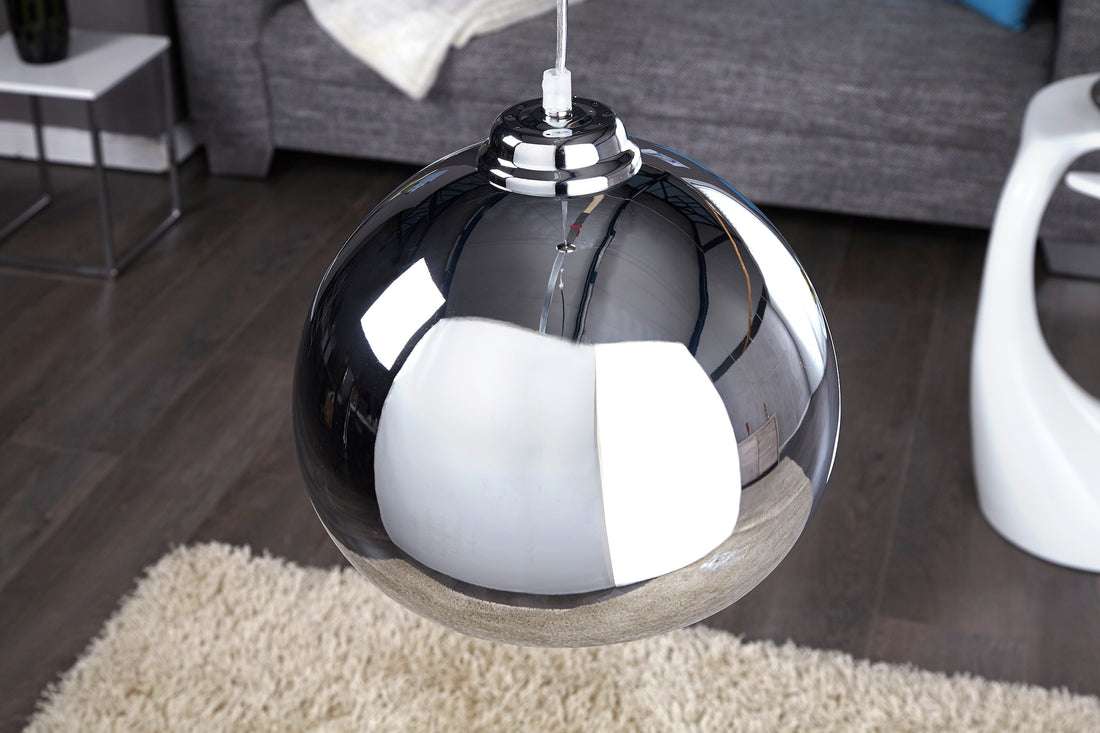 Hanging Lamp Chromagon 30cm Metal Silver
