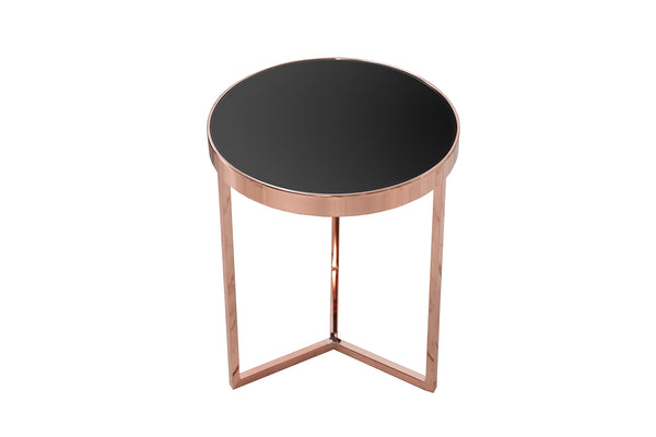Side Table Art Deco 50cm Copper Black