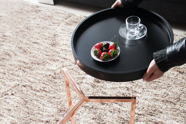 Round Coffee Table Cascade 40cm Black Copper