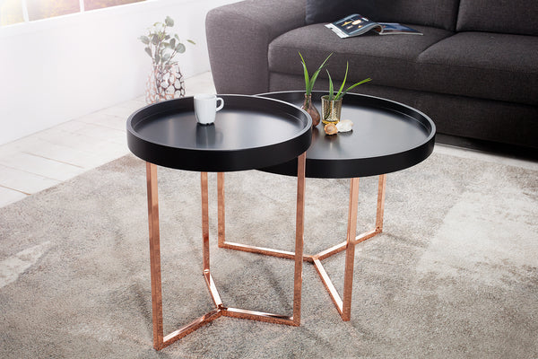 Round Coffee Table Cascade 40cm Black Copper