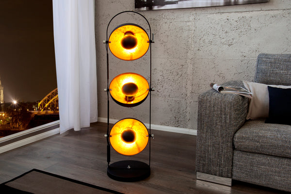 Studio Floor Lamp 128cm Metal Black Gold