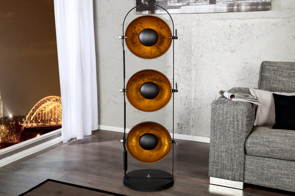 Studio Floor Lamp 128cm Metal Black Gold