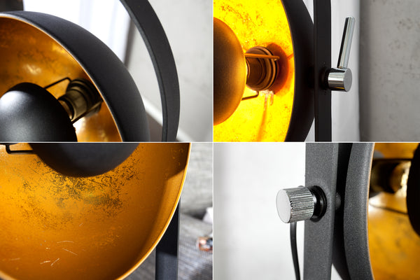 Studio Floor Lamp 128cm Metal Black Gold