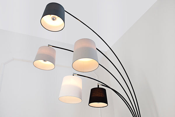 Levels Floor Lamp 205cm Metal Black Grey