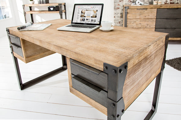 Grey discount wood desk
