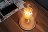 Table Lamp Edison Retro 22cm Wood Glass