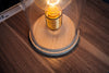 Table Lamp Edison Retro 22cm Wood Glass