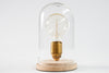 Table Lamp Edison Retro 22cm Wood Glass