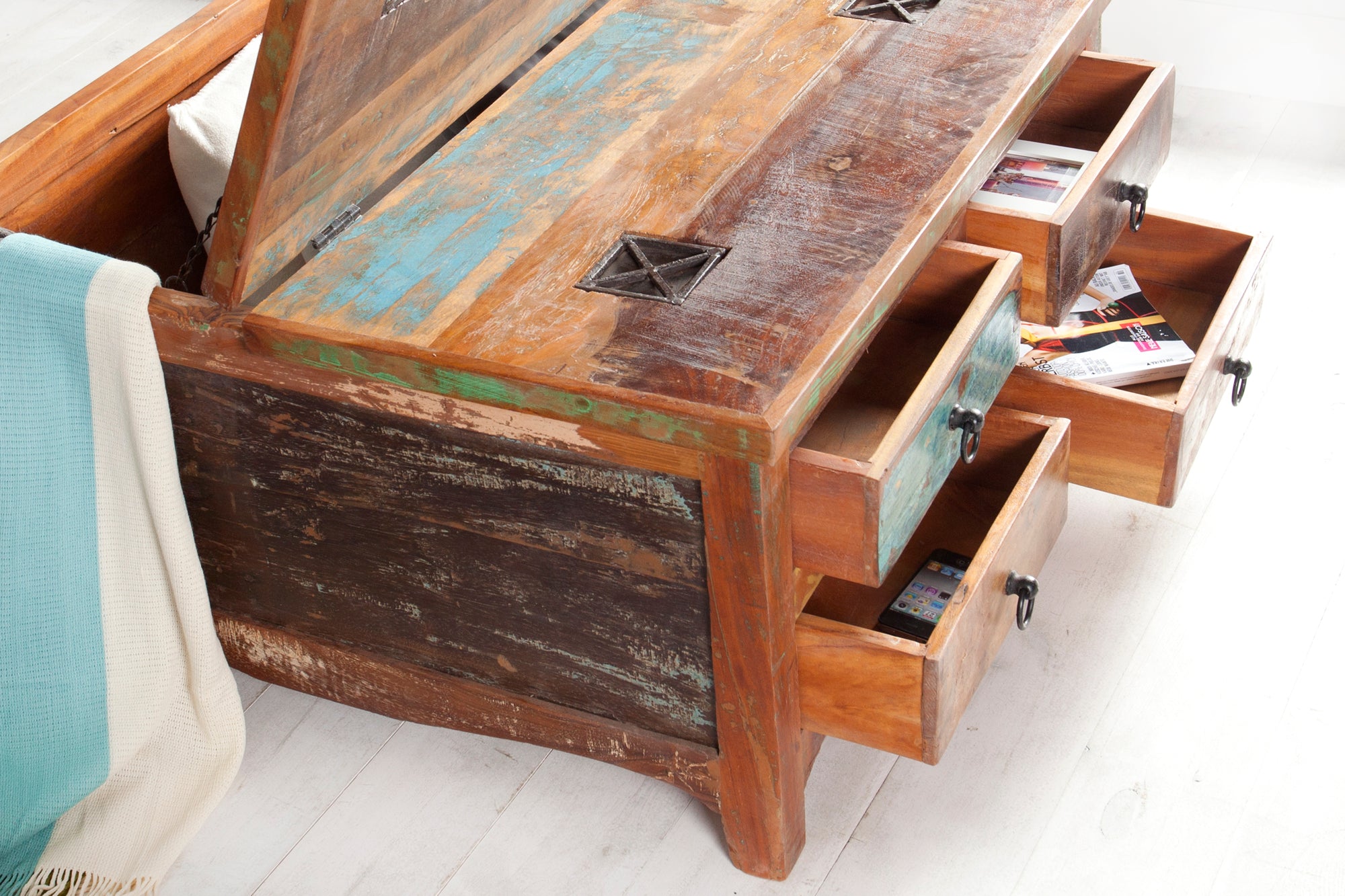 Coffee Table Sri Lanka 70cm Recycled Acacia Wood Brown