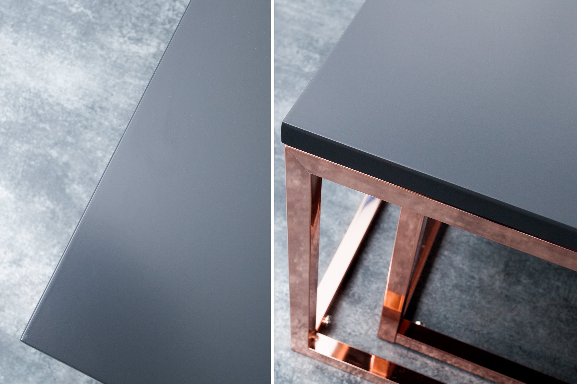 Set Of 2 Nesting Coffee Tables Elements 65cm/75cm Anthracite Copper