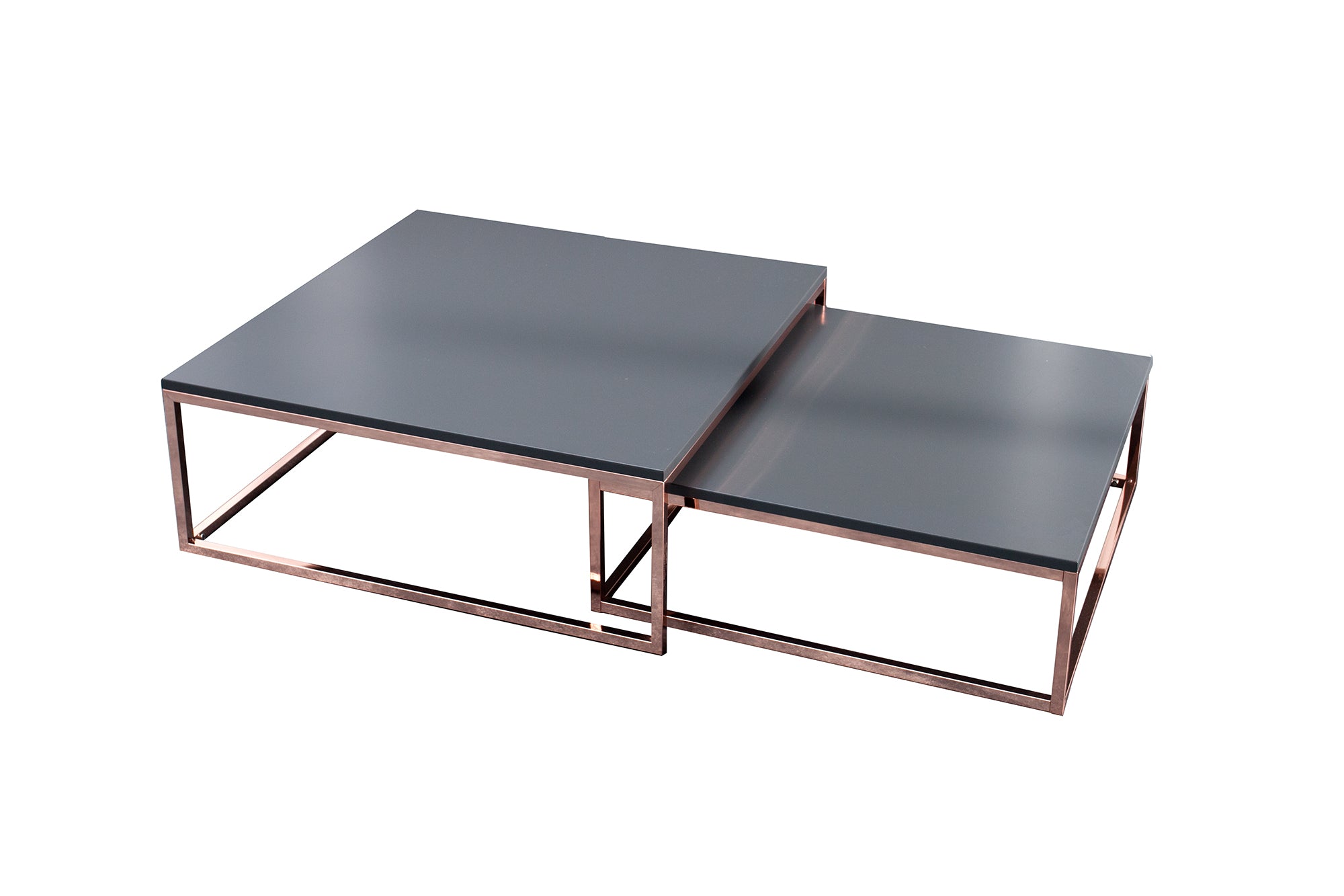 Set Of 2 Nesting Coffee Tables Elements 65cm/75cm Anthracite Copper