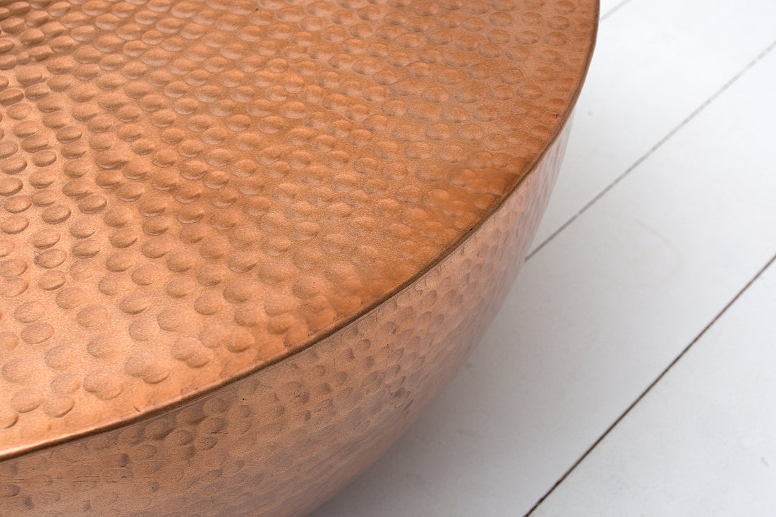 Round Coffee Table Orient 60cm Metal Copper