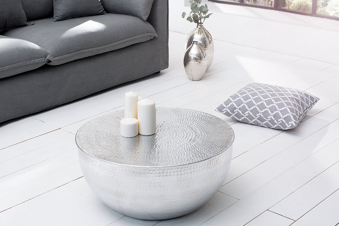 Round Coffee Table Orient II 60cm Metal Silver