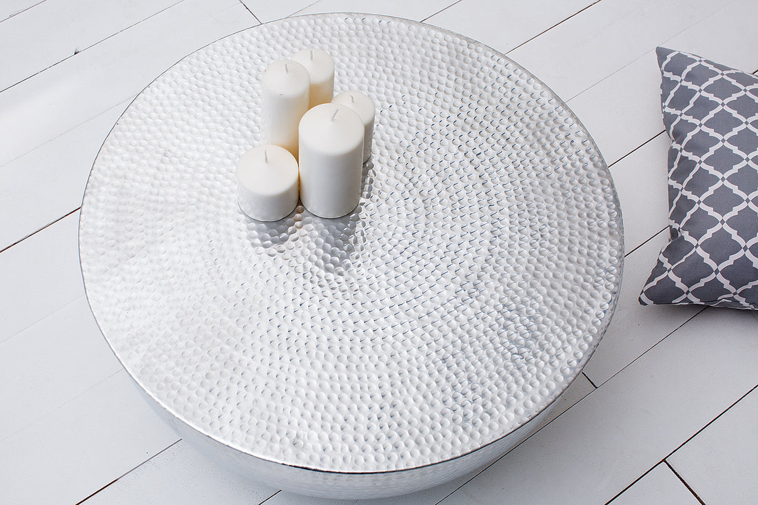 Round Coffee Table Orient II 60cm Metal Silver