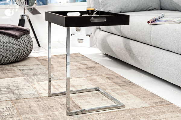 Side Table Ciano Tray 40cm Black Chrome