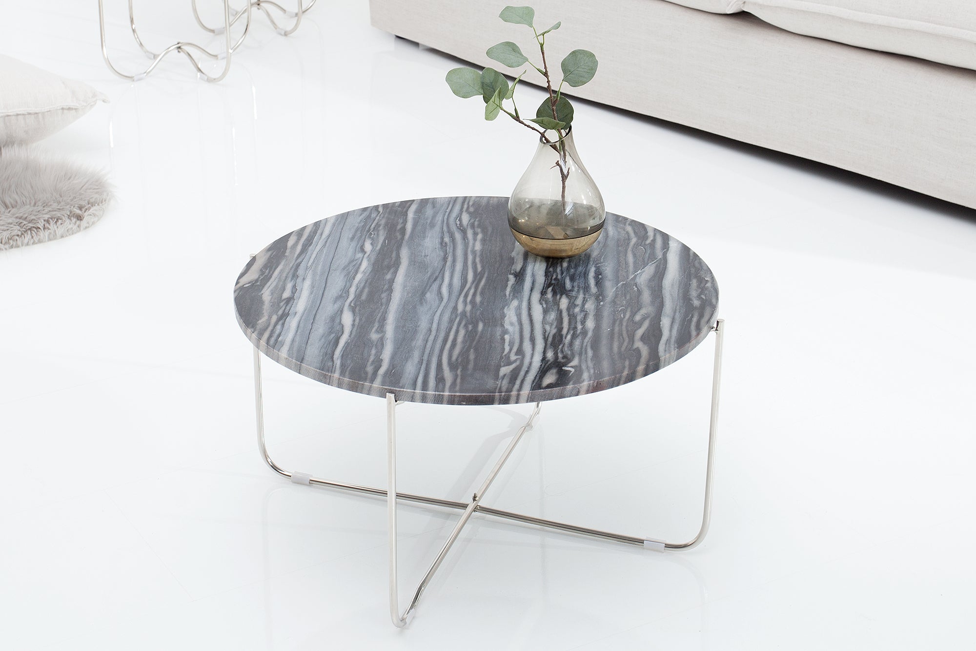 Round Coffee Table Talisman 62cm Marble Grey