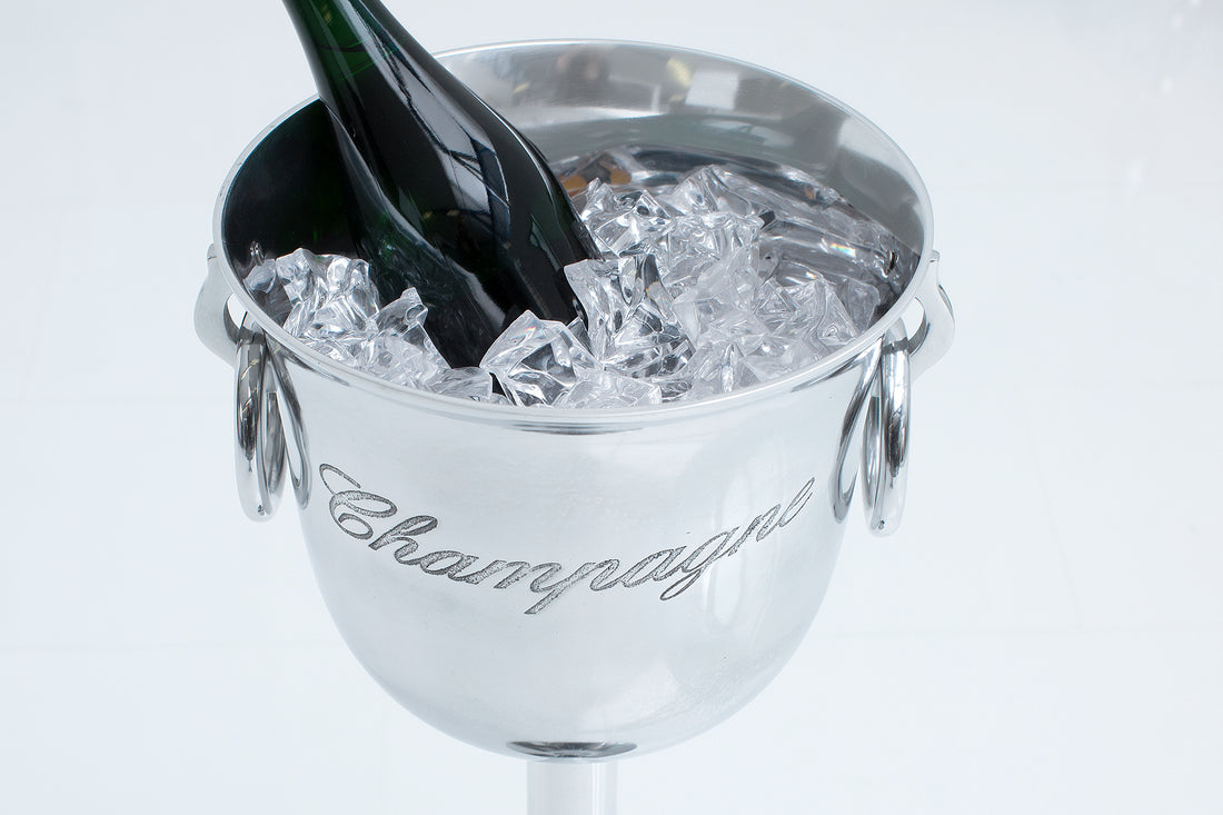 Champagne Cooler 75cm Metal Chrome