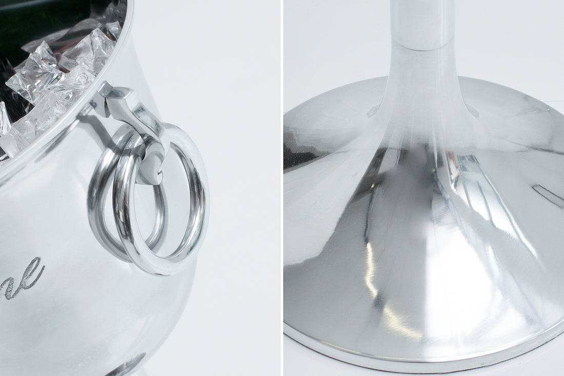Champagne Cooler 75cm Metal Chrome