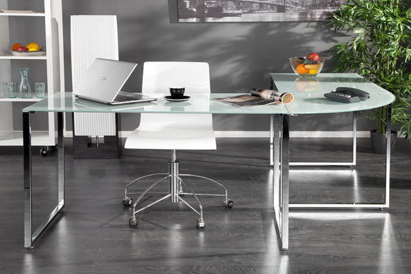 Glass sales chrome desk