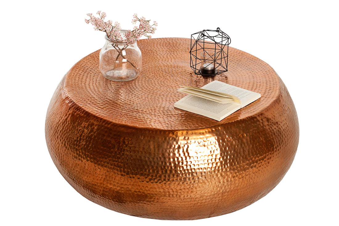 Round Coffee Table Orient 80cm Metal Copper