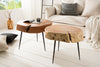 Coffee Table Goa 60cm Acacia Wood Natural Metal Legs