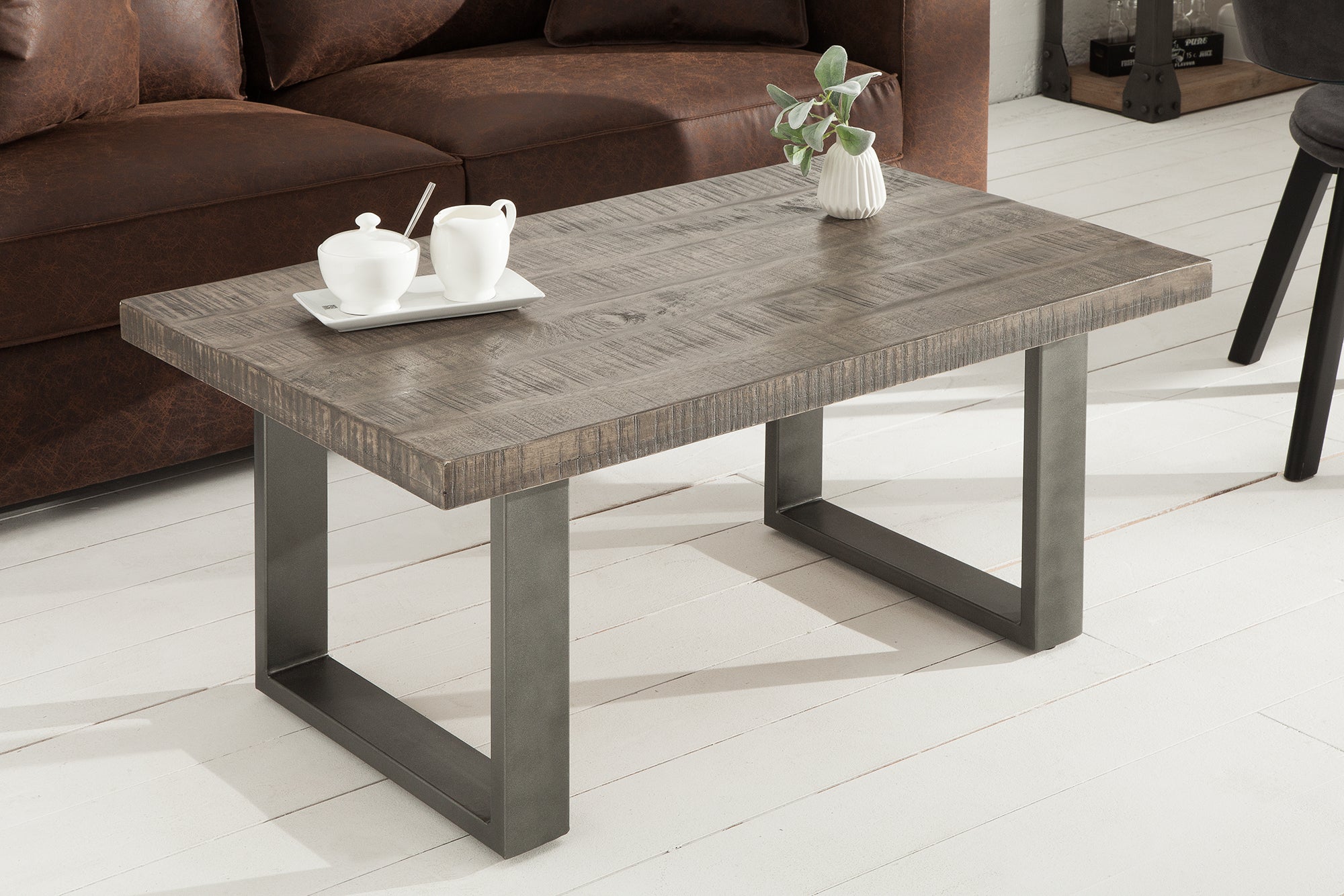 Coffee Table Blacksmith 100cm Mango Wood Grey