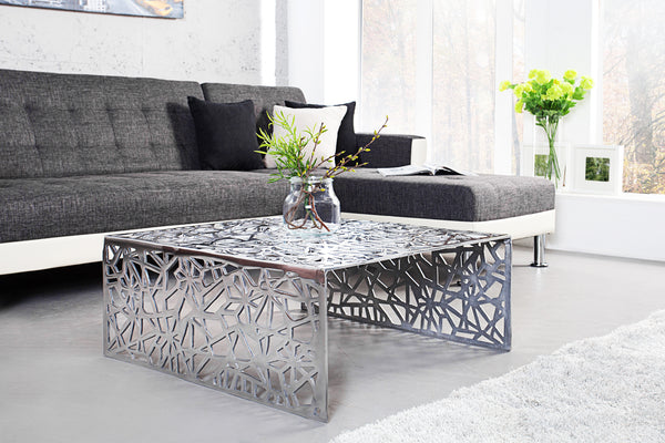 Coffee Table Abstract 60cm Silver