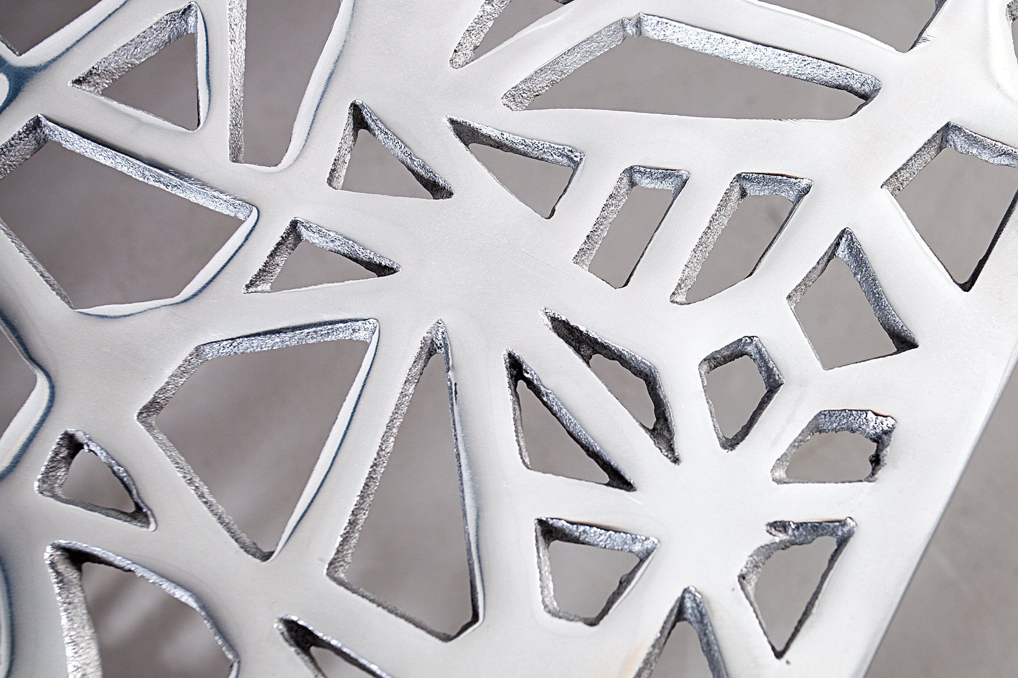Coffee Table Abstract 60cm Metal Silver