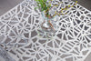 Coffee Table Abstract 60cm Metal Silver